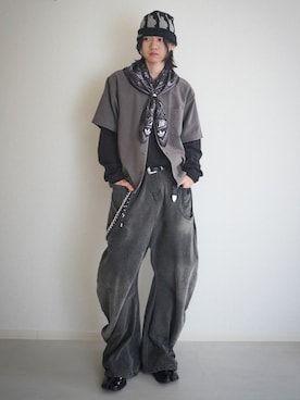 「CA4LA（カシラ）のアイテム（帽子）」を使った、soshunさん（メンズ・169cm）の秋コーディネート