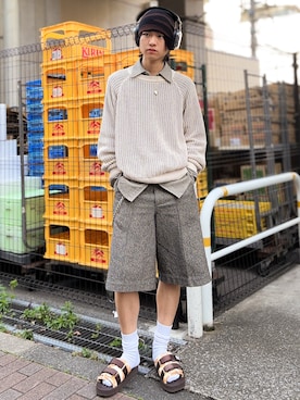 「soerte（ソエルテ）のアイテム」を使った、soshunさん（メンズ・169cm）の春コーディネート