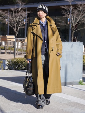 「CA4LA（カシラ）のアイテム（帽子）」を使った、soshunさん（メンズ・169cm）の春コーディネート