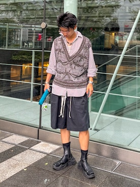 「アイテム（ブーツ）」を使った、soshunさん（メンズ・169cm）の秋コーディネート