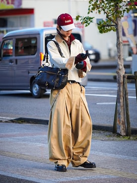 「アイテム（ポロシャツ）」を使った、soshunさん（メンズ・169cm）の秋コーディネート