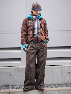 「アイテム（帽子）」を使った、soshunさん（メンズ・169cm）の冬コーディネート