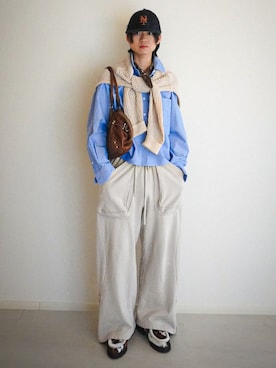 「アイテム（ハンドバッグ）」を使った、soshunさん（メンズ・169cm）の春コーディネート