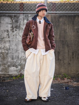 「アイテム（帽子）」を使った、soshunさん（メンズ・169cm・20代）の冬コーディネート