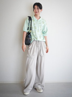 「FACETASM（ファセッタズム）のFLOWING SWEATPANTS（スウェットパンツ、ベージュ系）」を使った、soshunさん（メンズ・169cm）の夏コーディネート