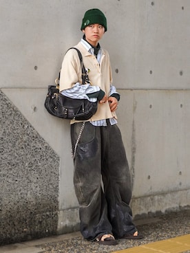 「アイテム（シャツ/ブラウス）」を使った、soshunさん（メンズ・169cm）の秋コーディネート