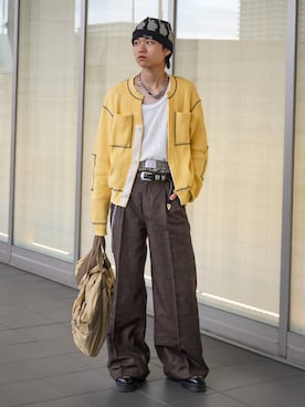 「アイテム（ニットキャップ/ビーニー）」を使った、soshunさん（メンズ・169cm・20代）の秋コーディネート
