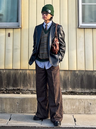 soerte (ソエルテ) シングルウエスタンテーラードジャケット　チャコール soerte ジャケット テーラードジャケット Single western