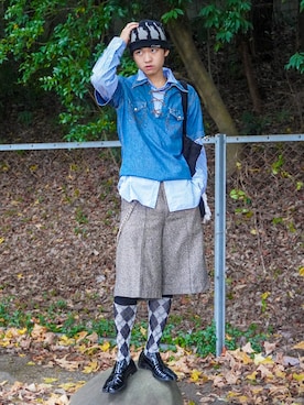 「アイテム（ニットキャップ/ビーニー）」を使った、soshunさん（メンズ・169cm・20代）の秋コーディネート