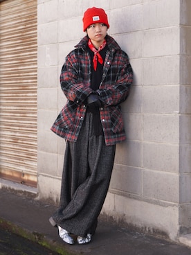 「アイテム（ニットキャップ/ビーニー）」を使った、soshunさん（メンズ・169cm）の秋コーディネート