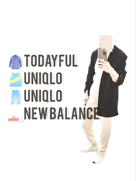 「TODAYFUL（トゥデイフル）のアイテム（ノーカラージャケット）」を使った、chii-piiさん（レディース・169cm）の冬コーディネート
