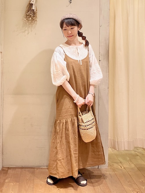 セール】【抗菌防臭】前後2way清楚なティアードキャミワンピ