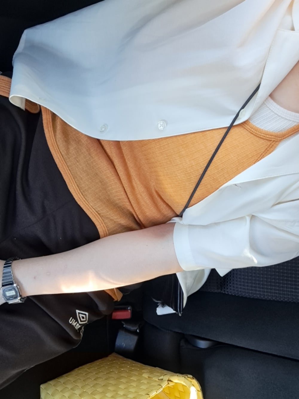 「KBFのレイヤードタンクトップ（タンクトップ、オレンジ系）」を使った、tyyniさん（レディース・150cm）の夏コーディネートの1枚目の写真