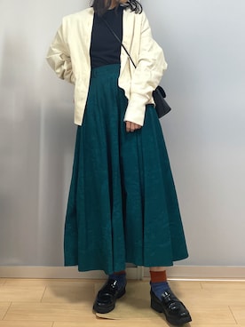 「刺繍」｜「アイテム（その他トップス）」を使った、ayameさん（レディース・152cm）の秋コーディネート