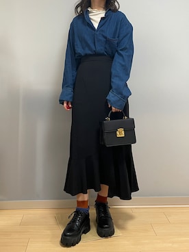 「GRL」｜「アイテム（その他シューズ）」を使った、ayameさん（レディース・152cm）の秋コーディネート