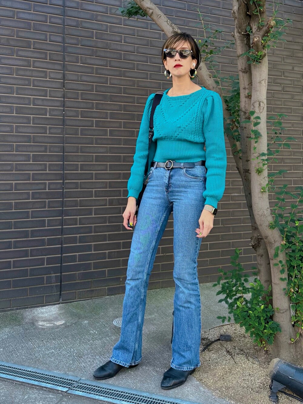 27.5cm専用品 JEANASIS（ジーナシス）の「5GVスリーブガラアミショートプルオーバー