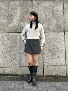 「アイテム（ハンチング/ベレー帽）」を使った、.*Shiori*.さん（レディース・163cm）の冬コーディネート