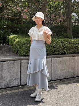 「FILA（フィラ）のアイテム」を使った、しーちゃんさん（レディース・163cm）の夏コーディネート