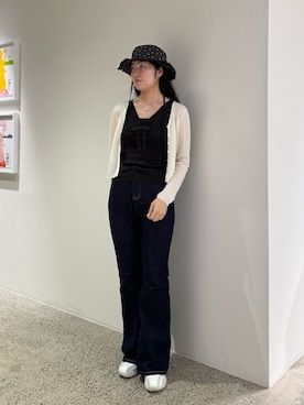 「kaorinomori（カオリノモリ）のアイテム（ハット）」を使った、しーちゃんさん（レディース・163cm）の夏コーディネート
