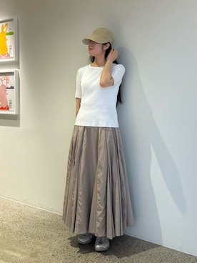 「OVERRIDE（オーバーライド）のアイテム」を使った、しーちゃんさん（レディース・163cm）の夏コーディネート