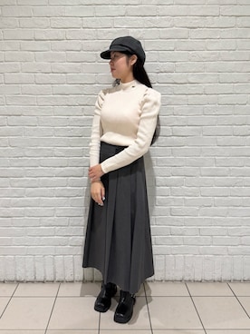 「アイテム（キャスケット）」を使った、.*Shiori*.さん（レディース・163cm）の冬コーディネート