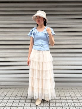 「SNIDEL（スナイデル）のアイテム（トップス）」を使った、しーちゃんさん（レディース・163cm）の春コーディネート