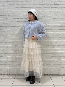 「アイテム（ノーカラージャケット）」を使った、.*Shiori*.さん（レディース・163cm）の冬コーディネート