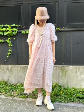 「アイテム（ワンピース、ピンク系）」を使った、.*Shiori*.さん（レディース・163cm）の春コーディネート