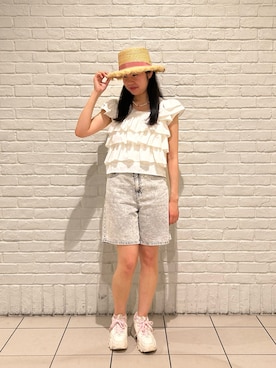 「H&M（エイチ・アンド・エム）のアイテム（パンツ）」を使った、.*Shiori*.さん（レディース・163cm）の夏コーディネート