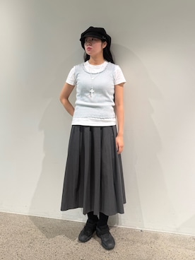 「アイテム（キャスケット）」を使った、しーちゃんさん（レディース・163cm）の夏コーディネート