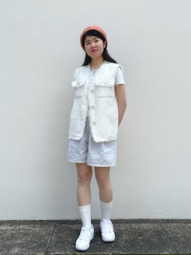 「アイテム（ハンチング/ベレー帽）」を使った、.*Shiori*.さん（レディース・163cm）の夏コーディネート