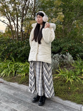 「アイテム（イヤーマフ）」を使った、.*Shiori*.さん（レディース・163cm）の冬コーディネート