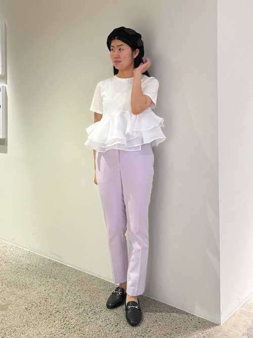 SNIDEL（スナイデル） tシャツ 半袖 ドッキングペプラムカットプル