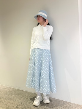 「Chapeau d' O（シャポードオー）のChapeau d' O  Washi G.G. Ribbon Breton / シャポードオー（ハット、ブルー系）」を使った、しーちゃんさん（レディース・163cm）の春コーディネート