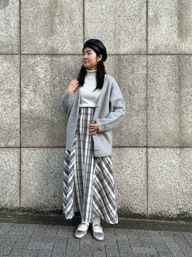 「シルバー」｜「アイテム（ハンチング/ベレー帽）」を使った、.*Shiori*.さん（レディース・163cm）の冬コーディネート