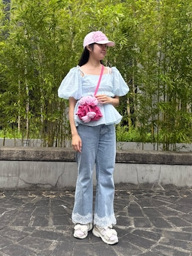 「LILY BROWN（リリーブラウン）のアイテム」を使った、しーちゃんさん（レディース・163cm）の夏コーディネート