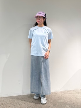 「OVERRIDE（オーバーライド）のOVERRIDE  OGC OSLO CAP / オーバーライド（キャップ、ピンク系）」を使った、しーちゃんさん（レディース・163cm）の夏コーディネート
