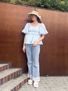 「Chapeau d' O（シャポードオー）のアイテム」を使った、しーちゃんさん（レディース・163cm）の夏コーディネート