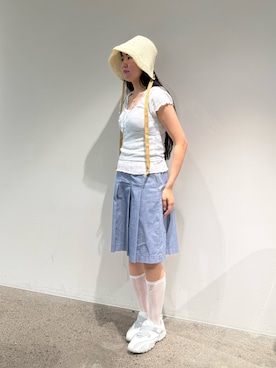 「OVERRIDE（オーバーライド）のアイテム」を使った、しーちゃんさん（レディース・163cm）の夏コーディネート