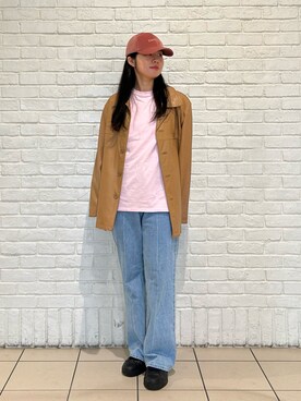 「no brand（ノーブランド）のアイテム（テーラードジャケット）」を使った、しーちゃんさん（レディース・163cm）の秋コーディネート