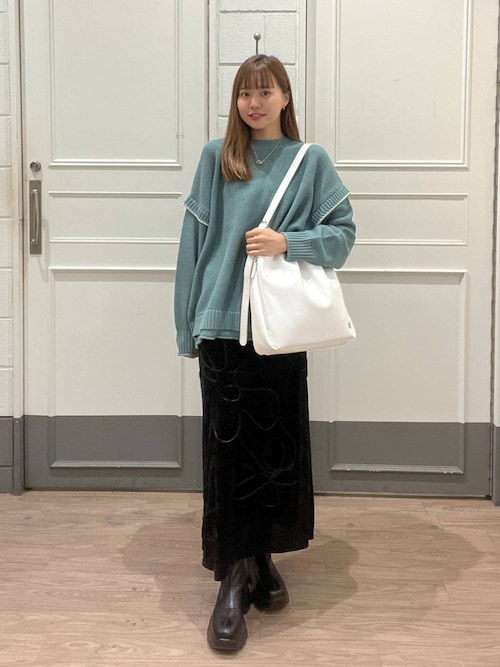 ☺︎tfサアイボリー36 セール】コードシシュウベロアスカート 151432（スカート