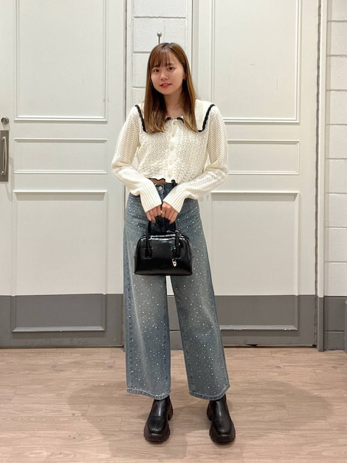 セール】BIGカラーレーシーニットLS 133791（ニット/セーター