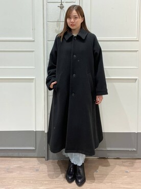 「LOWRYS FARM（ローリーズファーム）のアイテム（ノーカラーコート）」を使った、yuichanさん（レディース・165cm）の冬コーディネート