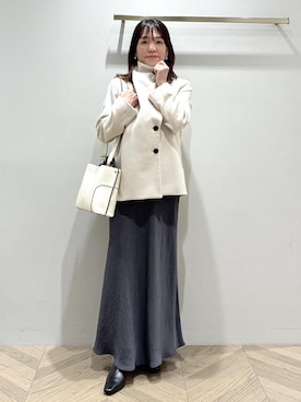 「アイテム（ステンカラーコート）」を使った、nanaさん（レディース・158cm・40代）の秋コーディネート
