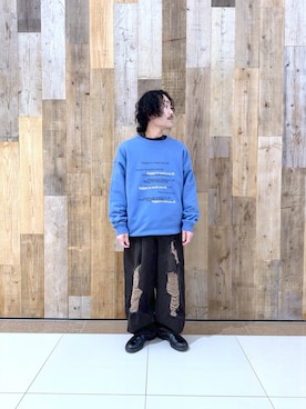 「CIAOPANIC TYPY（チャオパニックティピー）のアイテム（スウェット）」を使った、KAZUMASAさん（メンズ・163cm）の冬コーディネート