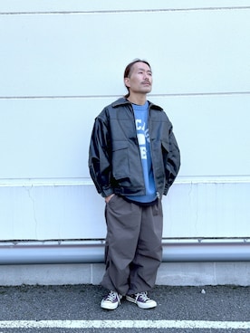 「CIAOPANIC TYPY（チャオパニックティピー）のアイテム（ライダースジャケット）」を使った、KAZUMASAさん（メンズ・163cm）の冬コーディネート