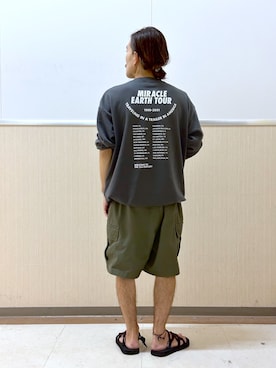 「CIAOPANIC TYPY（チャオパニックティピー）のアイテム（サンダル）」を使った、KAZUMASAさん（メンズ・163cm）の夏コーディネート