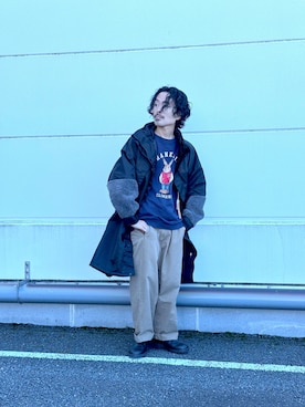 「CIAOPANIC TYPY（チャオパニックティピー）のアイテム（モッズコート）」を使った、KAZUMASAさん（メンズ・163cm）の秋コーディネート