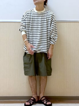 「CIAOPANIC TYPY（チャオパニックティピー）のアイテム（サンダル）」を使った、KAZUMASAさん（メンズ・163cm）の夏コーディネート