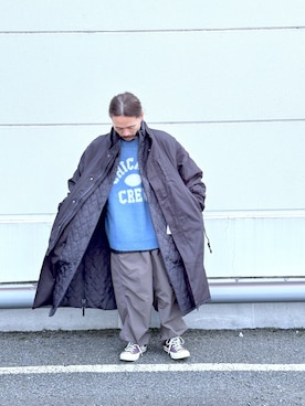 「冬」｜「アイテム（モッズコート）」を使った、KAZUMASAさん（メンズ・163cm）の冬コーディネート
